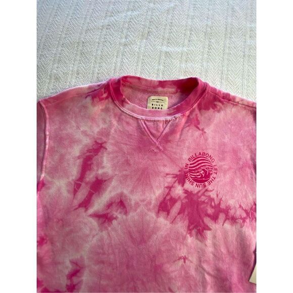 BILLABONG JUNIOR MEDIUM, “Let The Sunshine In” Long Sleeve Pink Tie Dye Sweatshi - Picture 3 of 8